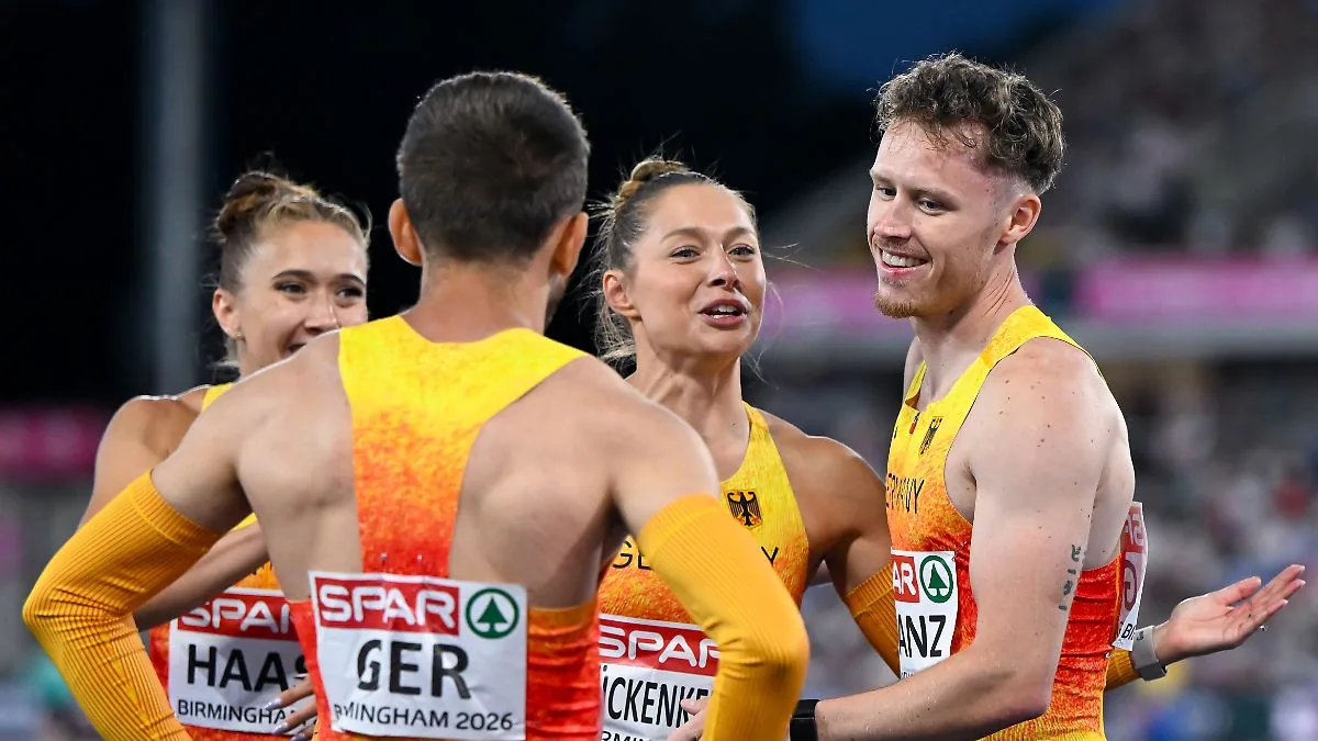 Leichtathletik-EM: Deutsche Mixed-Staffel sprintet bei Premiere zu Silber